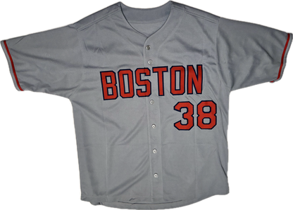 Curt Schilling Autographed Boston Custom Basketball Jersey (JSA)