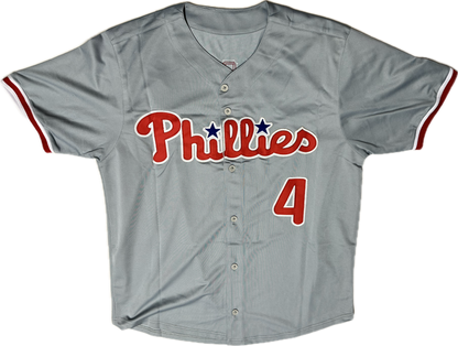 Lenny Dykstra Signed Custom Philadelphia Autographed Baseball Jersey (JSA)