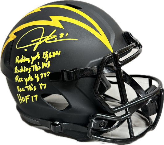 LaDainian Tomlinson Mega Inscription Chargers Eclipse Signed Full Size Football Helmet (JSA)