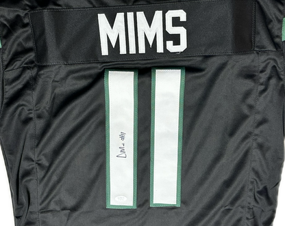 Denzel Mims Custom New York Autographed Football Black Jersey (JSA)