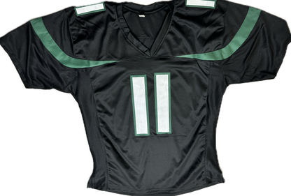 Denzel Mims Custom New York Autographed Football Black Jersey (JSA)