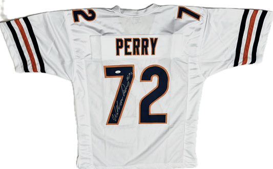 William "The Fridge" Perry Signed Chicago Custom White Autographed Football Jersey (PIA/JSA)