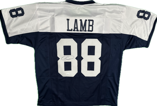 Ceedee Lamb Signed Custom Throwback Dallas Football Jersey (JSA)