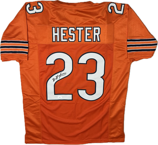 Devin Hester Autographed Chicago Orange Custom Football Jersey JSA