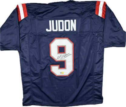 Matthew Judon Signed New England Blue Custom Autographed Football Jersey (PIA)