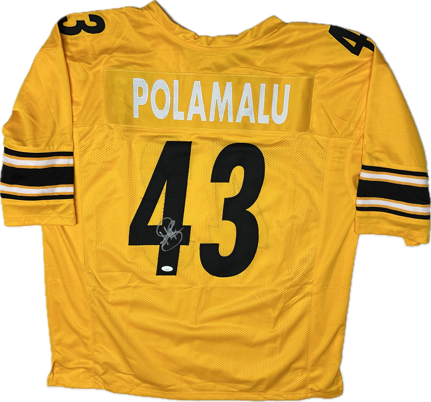 Troy Polamalu Signed Pittsburgh Yellow Custom Autographed Football Jersey (JSA)