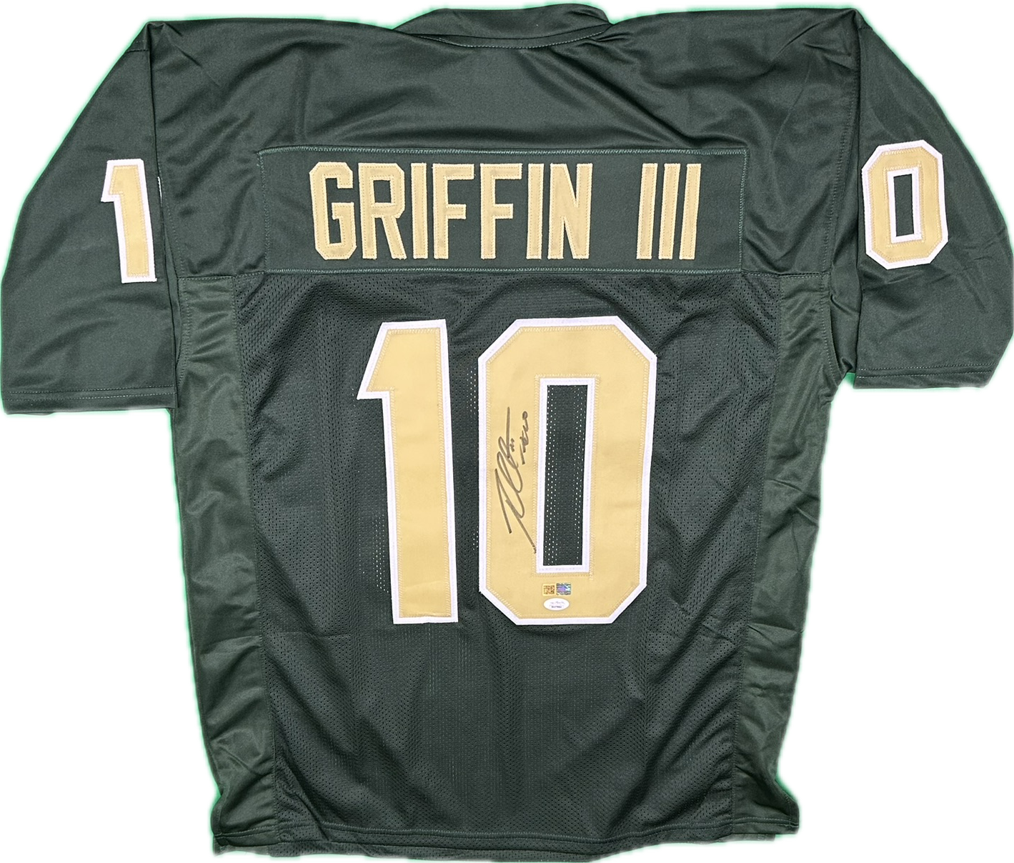 Robert Griffin III Signed Custom Baylor Green Football Jersey (PIA/JSA) (Copy)