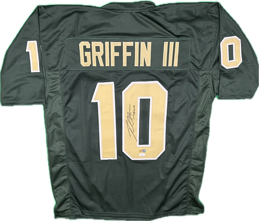 Robert Griffin III Signed Custom Baylor Green Football Jersey (PIA/JSA) (Copy)