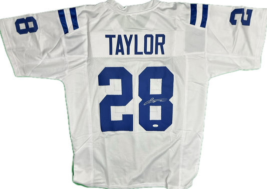 Jonathan Taylor Signed Custom Indianapolis White Football Jersey (JSA)