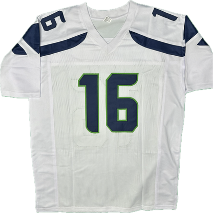 Tyler Lockett Signed Seattle White Custom Jersey