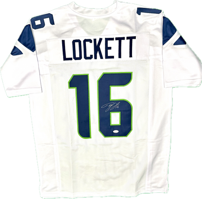 Tyler Lockett Signed Seattle White Custom Jersey