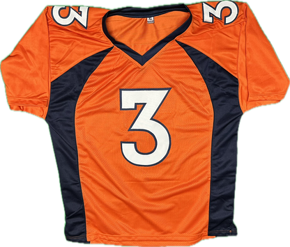 Russell Wilson Autographed Denver Custom Orange Football Jersey (JSA)