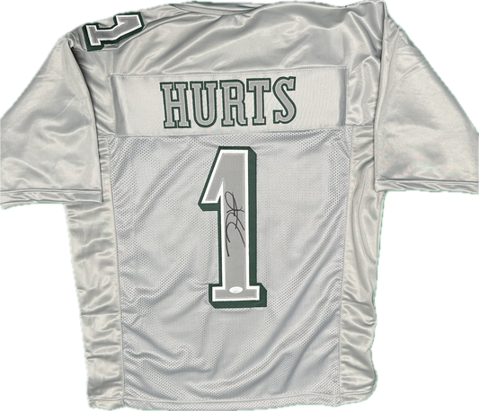 Jalen Hurts Signed Custom Grey Philadelphia Football Jersey (JSA)