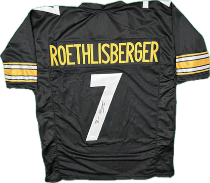 Ben Roethlisberger Custom Pittsburgh Black Autographed Football Jersey (JSA)