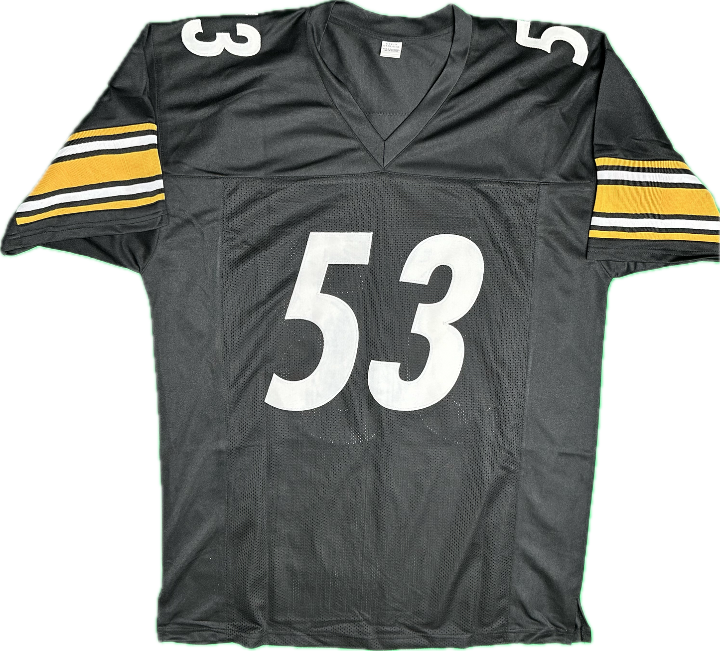 Marquise Pouncey Autographed Pittsburgh Custom Black Football Jersey (PIA/JSA)