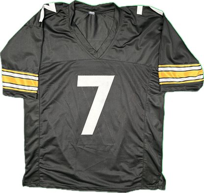 Ben Roethlisberger Custom Pittsburgh Black Autographed Football Jersey (JSA)