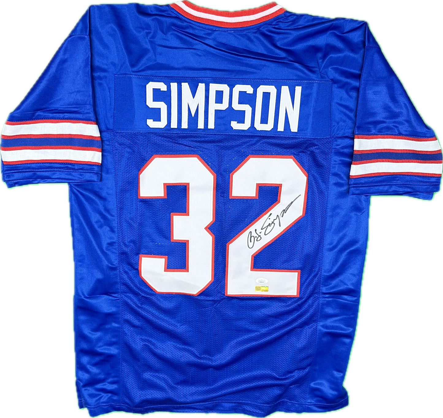 O.J. Simpson Signed Buffalo Blue Custom Football Jersey (PIA/JSA)