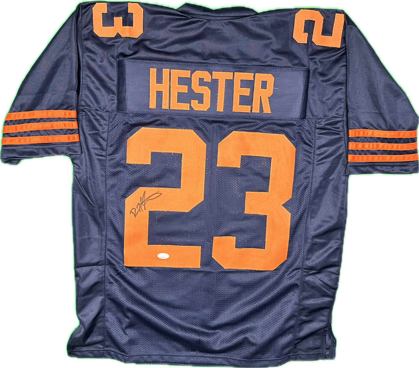 Devin Hester Autographed Chicago Throwback Custom Football Jersey (JSA)