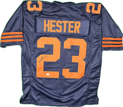 Devin Hester Autographed Chicago Throwback Custom Football Jersey (JSA)