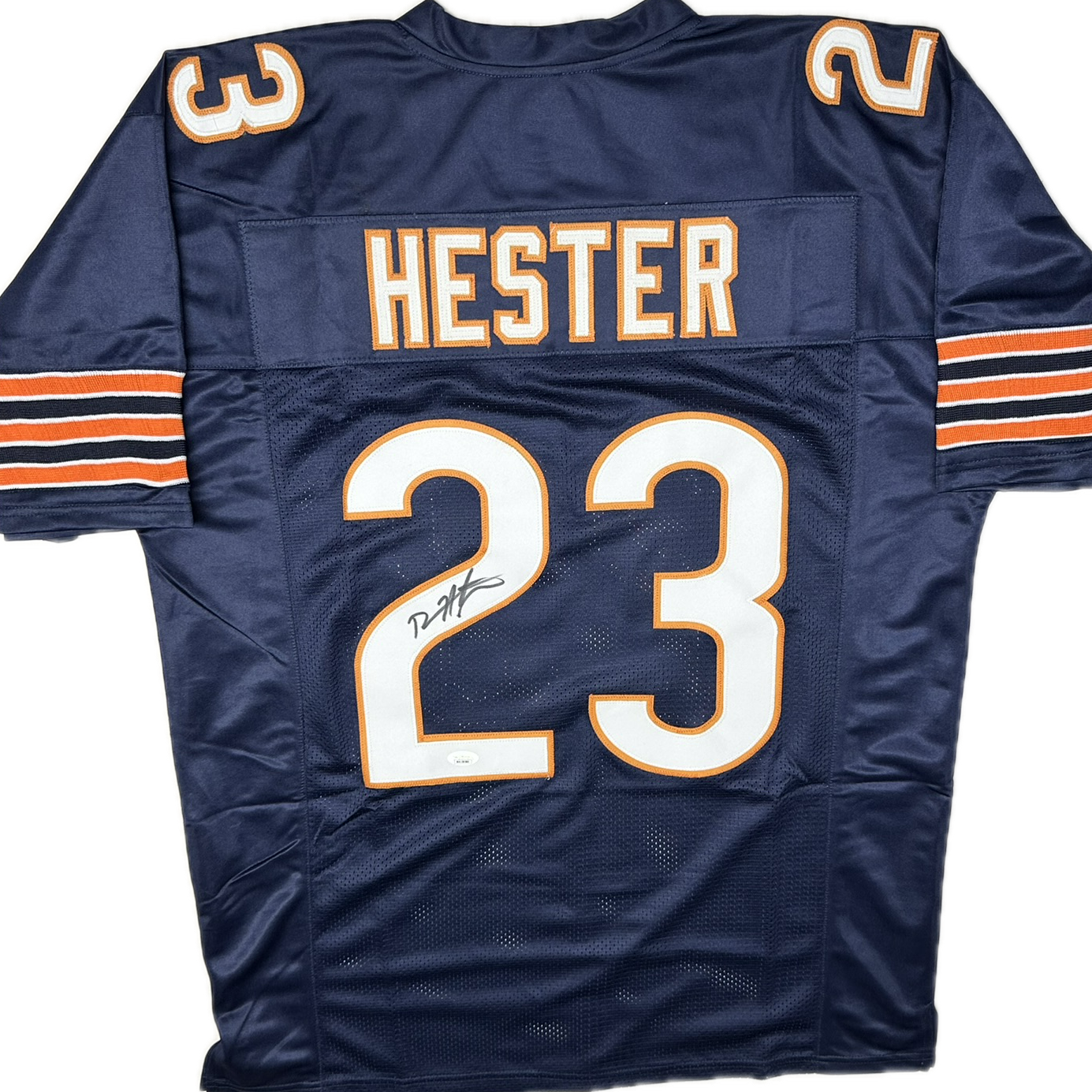 Devin Hester Autographed Chicago Blue Custom Football Jersey (JSA)