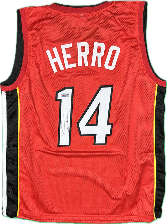 Tyler Herro Autographed Miami Custom Red Basketball Jersey PIA