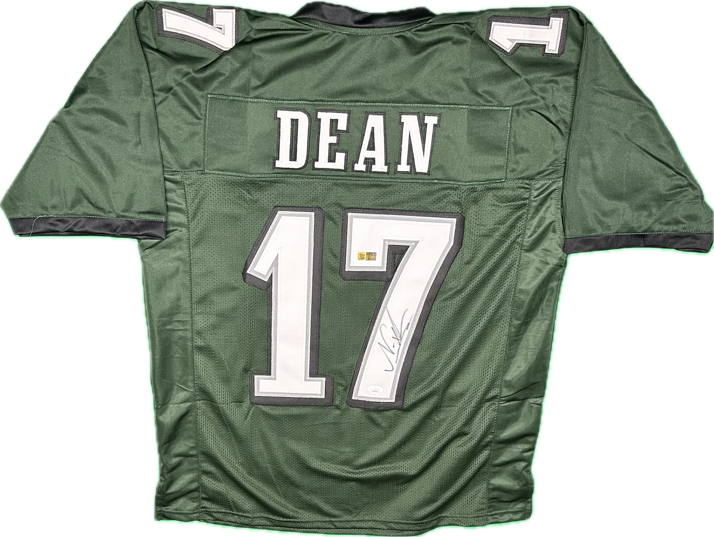 Nakobe Dean Signed Custom Green Philadelphia Football Jersey (PIA/JSA)