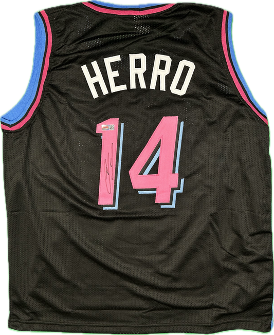 Tyler Herro Autographed Custom Black Miami Basketball Jersey PIA