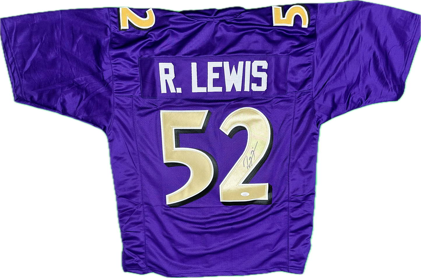 Ray Lewis Custom Baltimore Autographed Football Jersey (JSA)