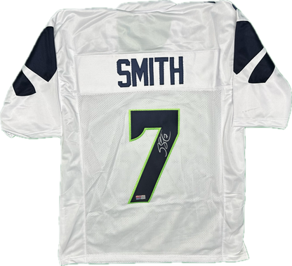 Gino Smith Signed Seattle White Custom Football Jersey (PIA)