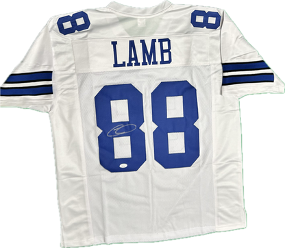 Ceedee Lamb Signed Custom White Dallas Football Jersey (JSA)