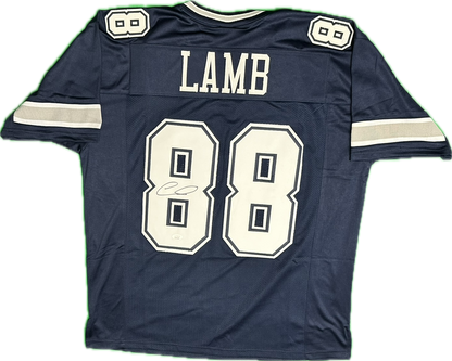 Ceedee Lamb Signed Custom Blue Dallas Football Jersey (JSA)