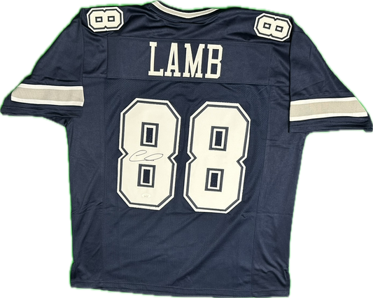 Ceedee Lamb Signed Custom Blue Dallas Football Jersey (JSA)