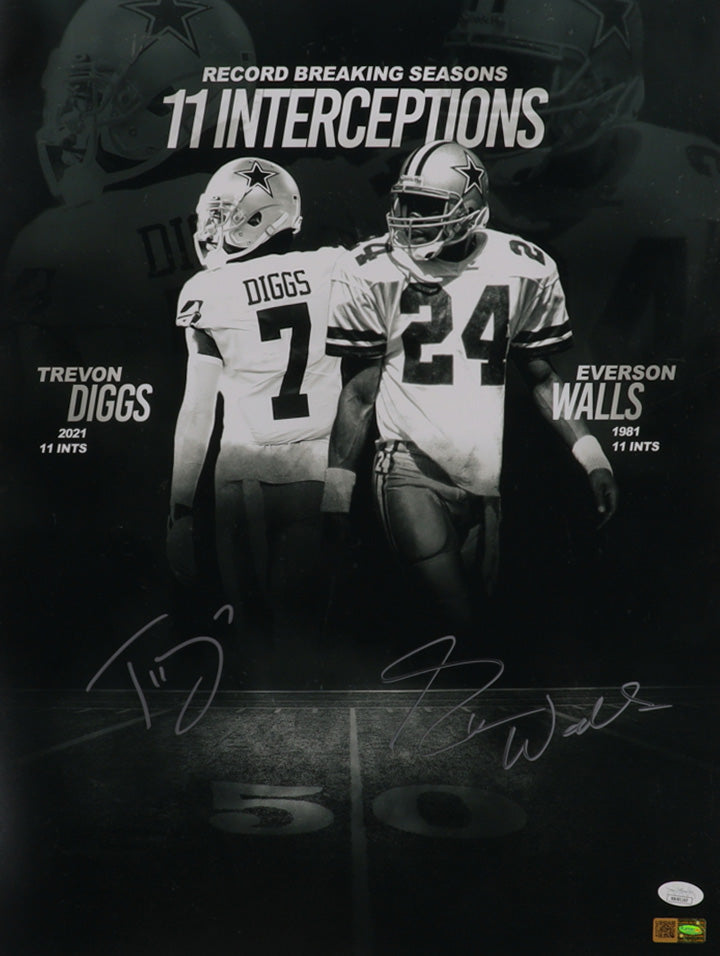 Trevon Diggs & Everson Walls Dallas Signed 16x20 Autographed Photograph PIA