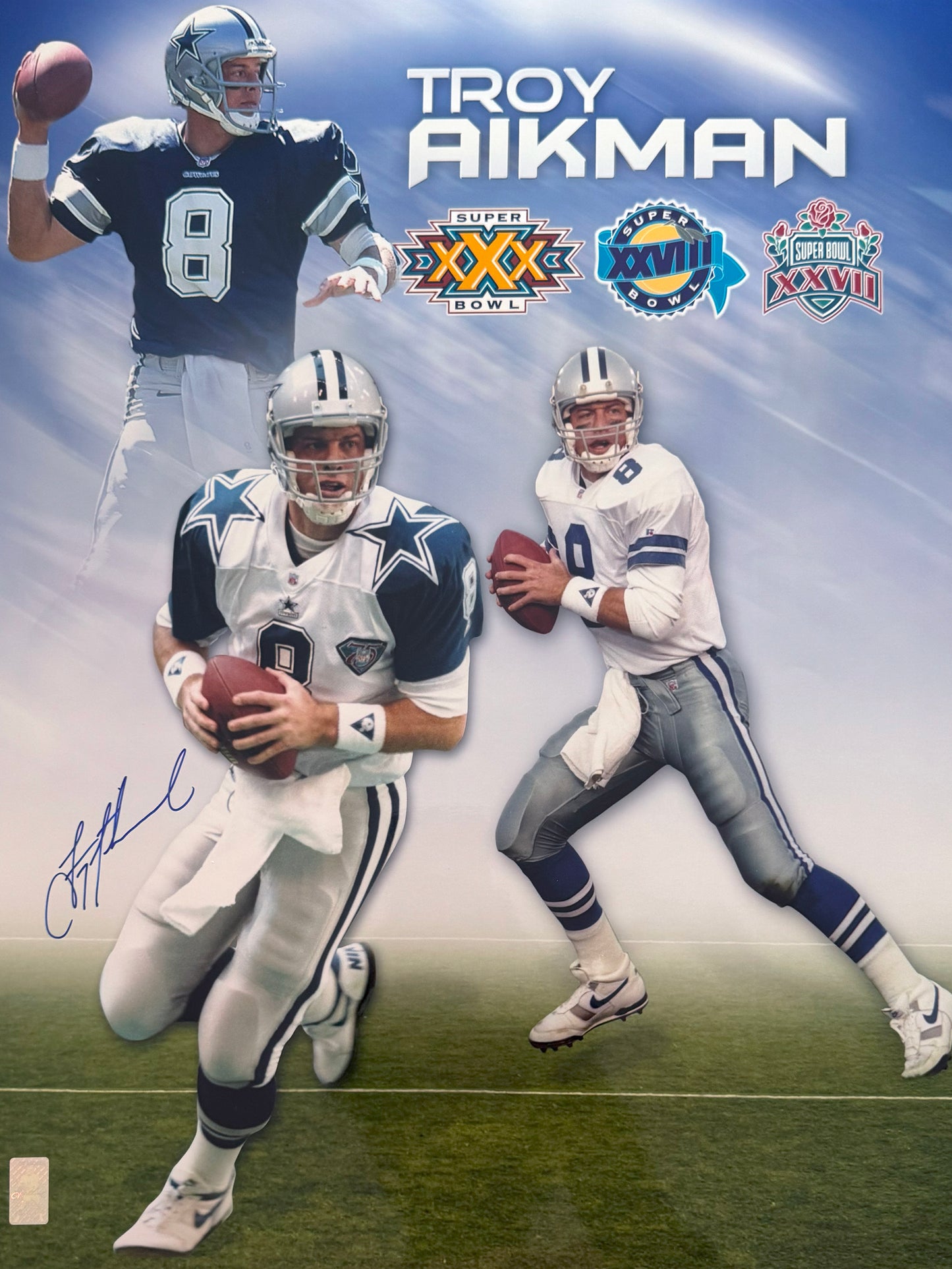 Troy Aikman Signed 16x20 Dallas Autographed Photograph Player Holo