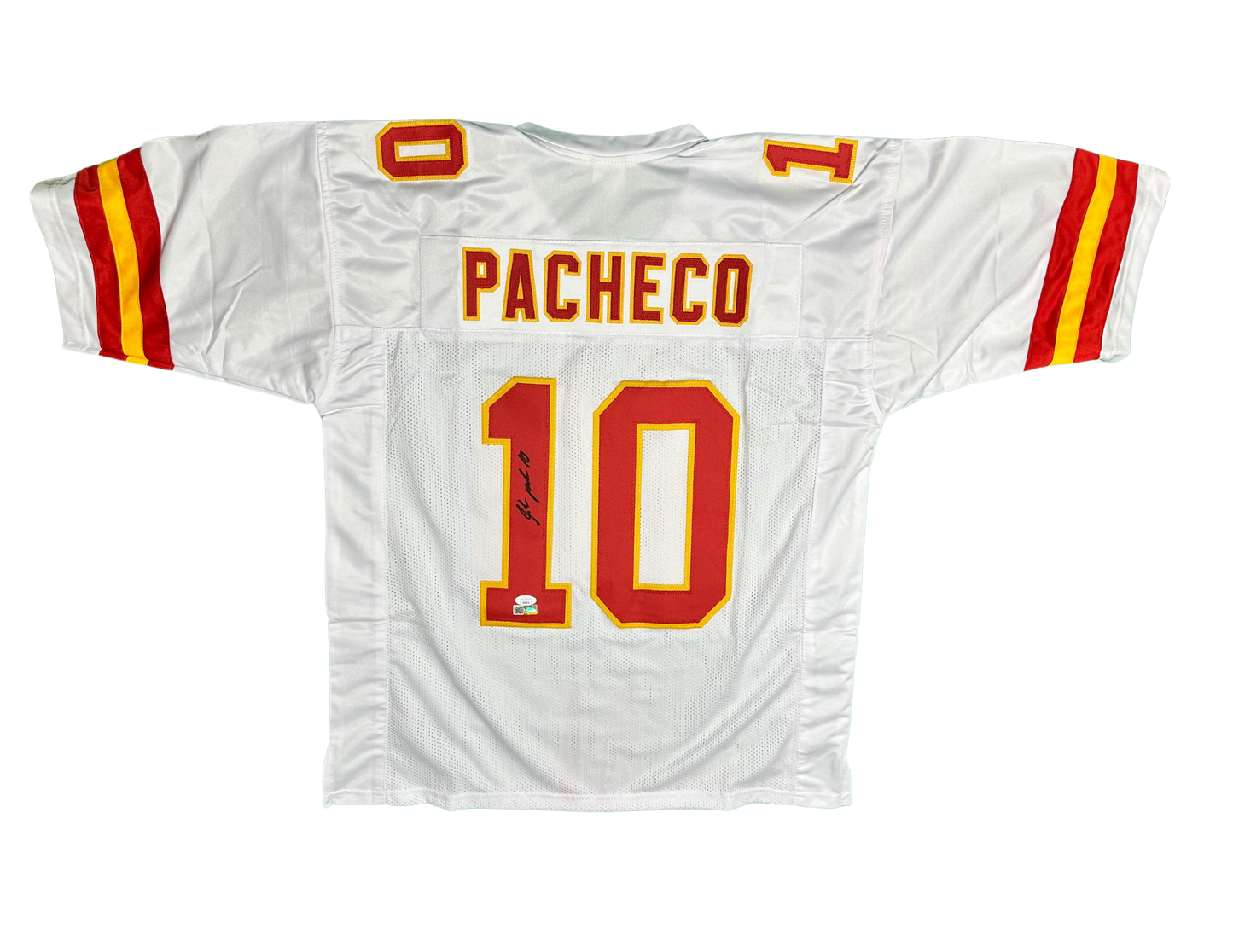 Isiah Pacheco Signed White Super Bowl Chiefs Custom Autographed Football Jersey (PIA/JSA)