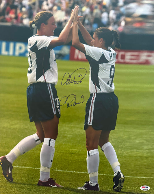 Abby Wambach & Mia Hamm Signed 16x20 USA National Team Autographed Photograph PSA