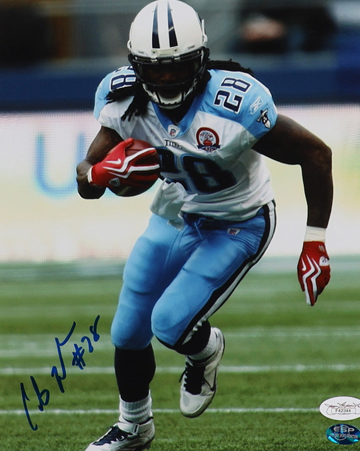 Chris Johnson Tennessee Autographed Photo 8x10 JSA