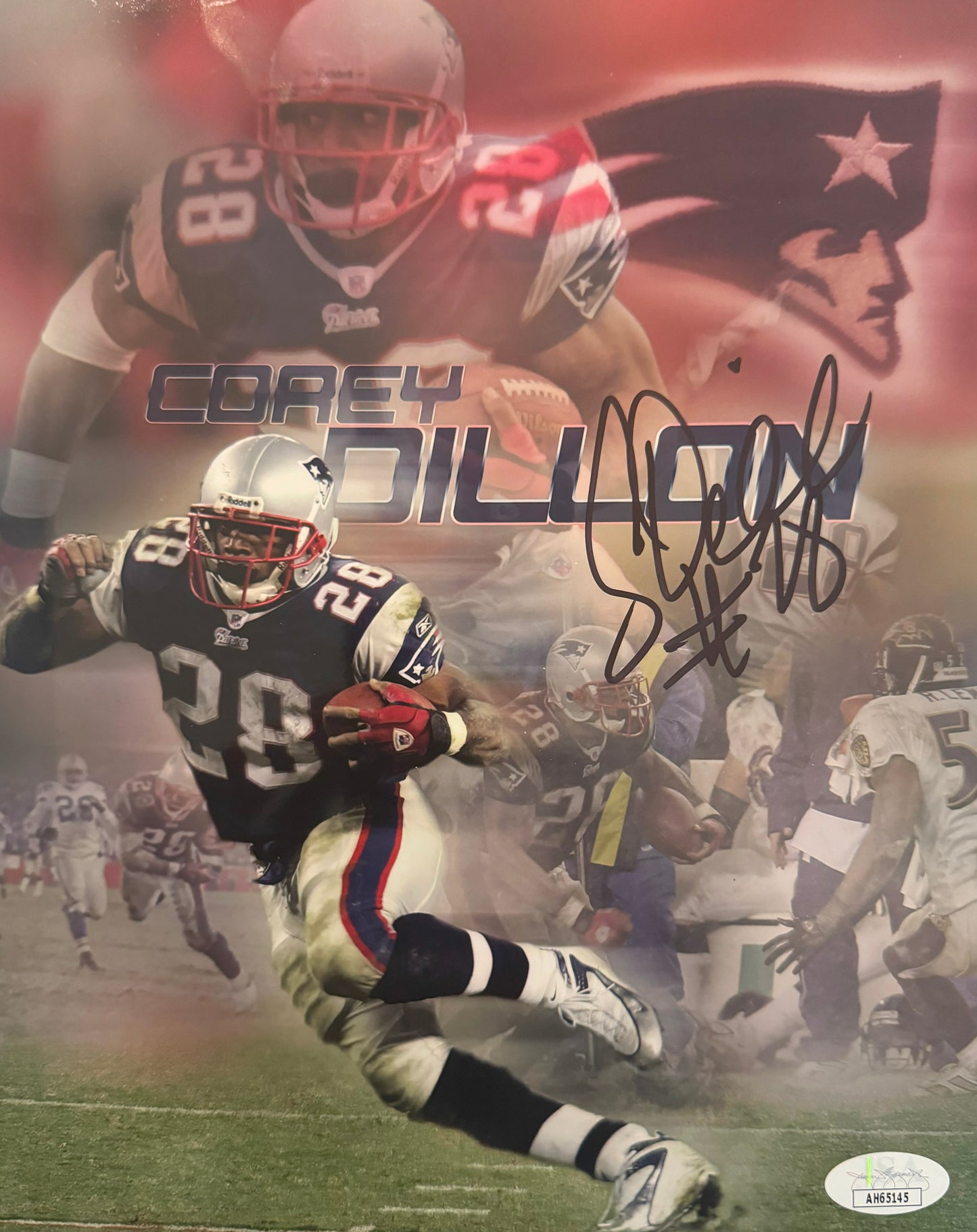 Corey Dillon New England 8x10 Autographed Photo JSA