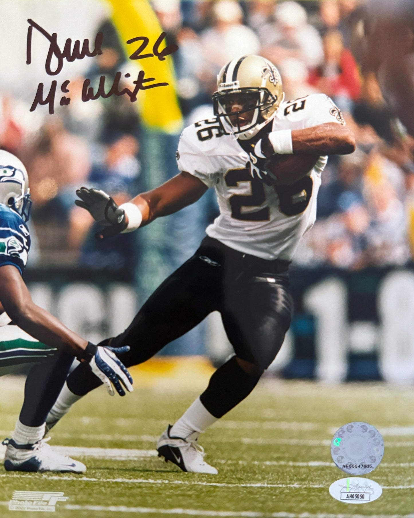 Deuce McAllister New Orleans 8x10 Autographed Photo JSA