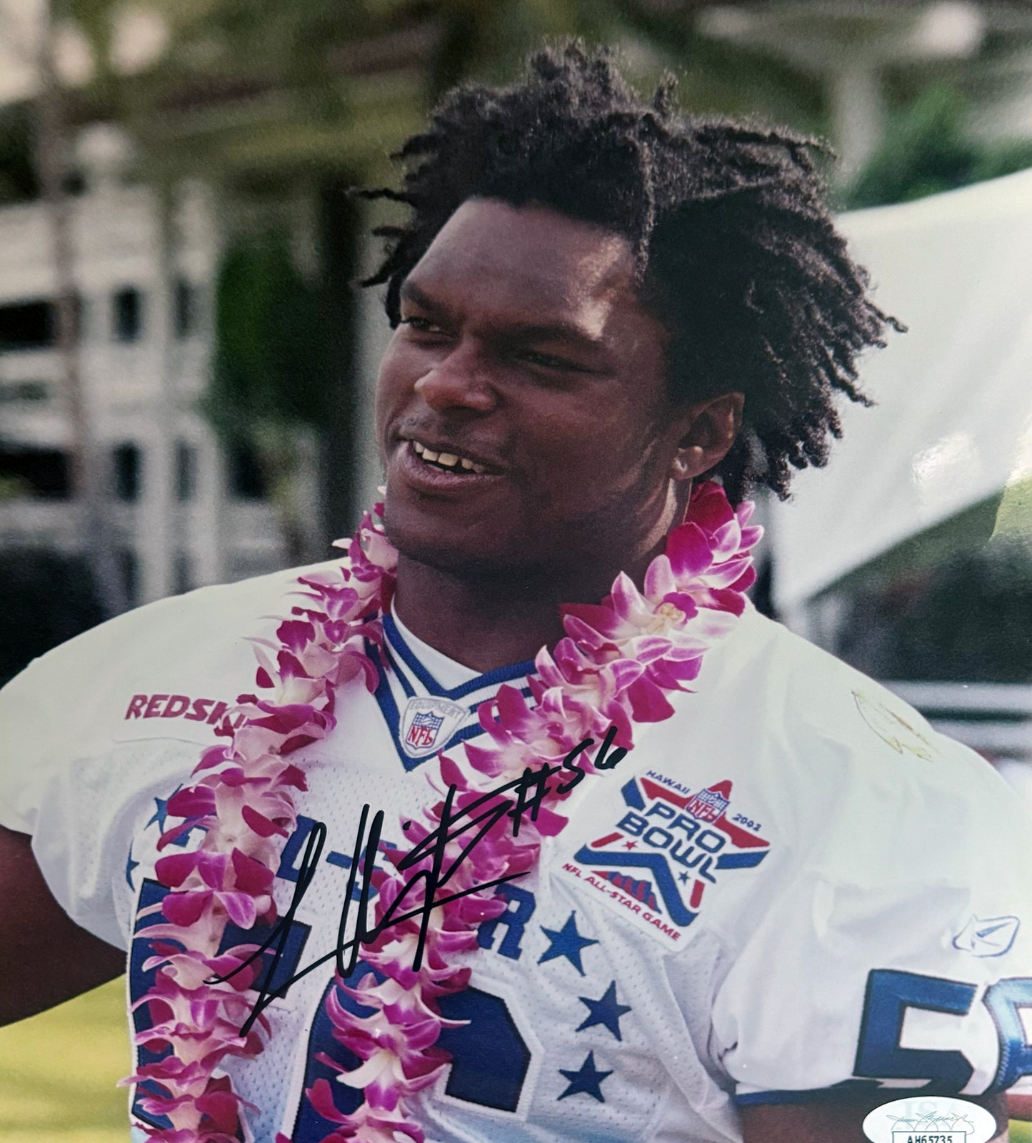 Lavar Arrington Washington Autographed Photo 8x10 JSA