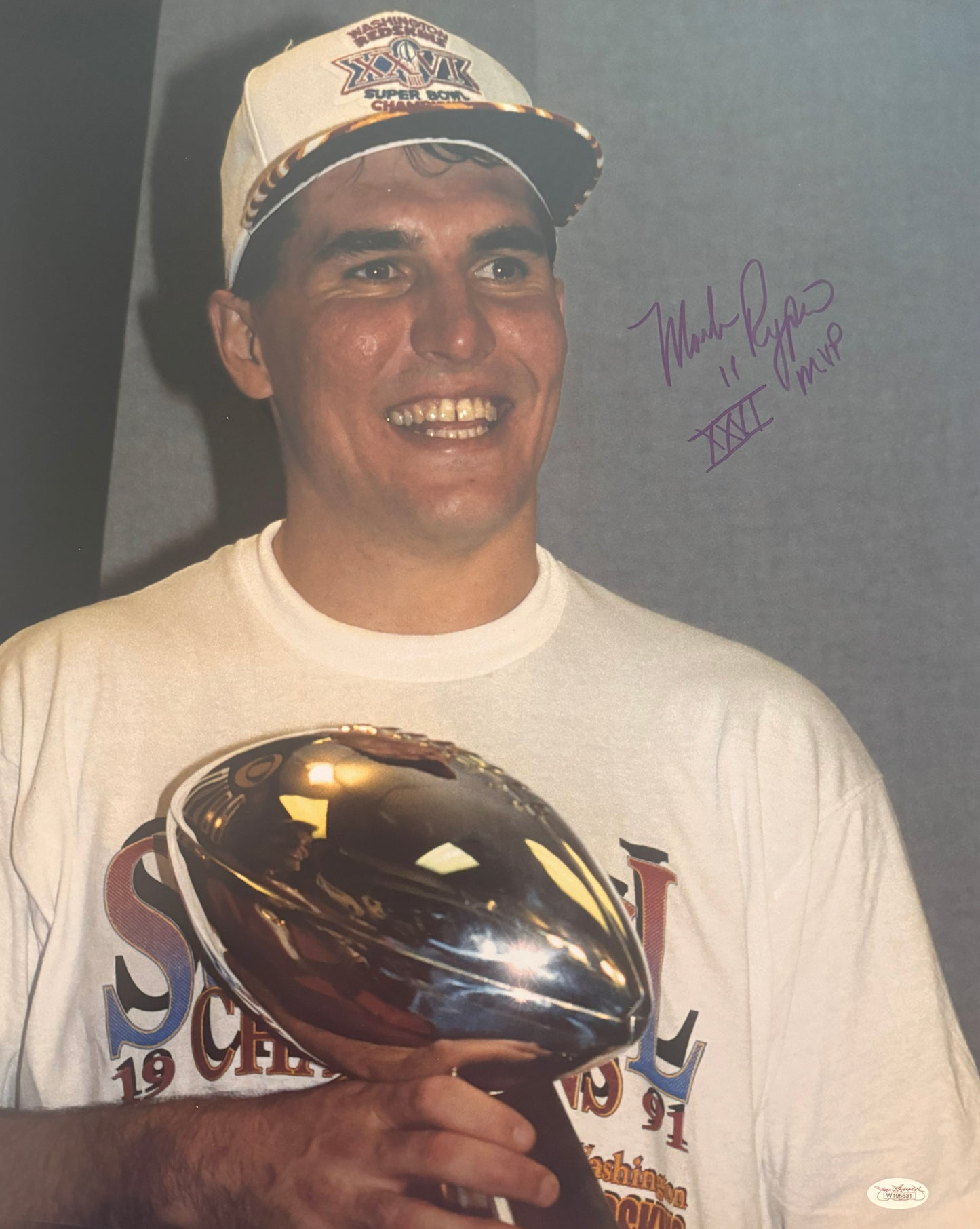 Mark Rypien Signed 16x20 Washington Autographed Photograph JSA