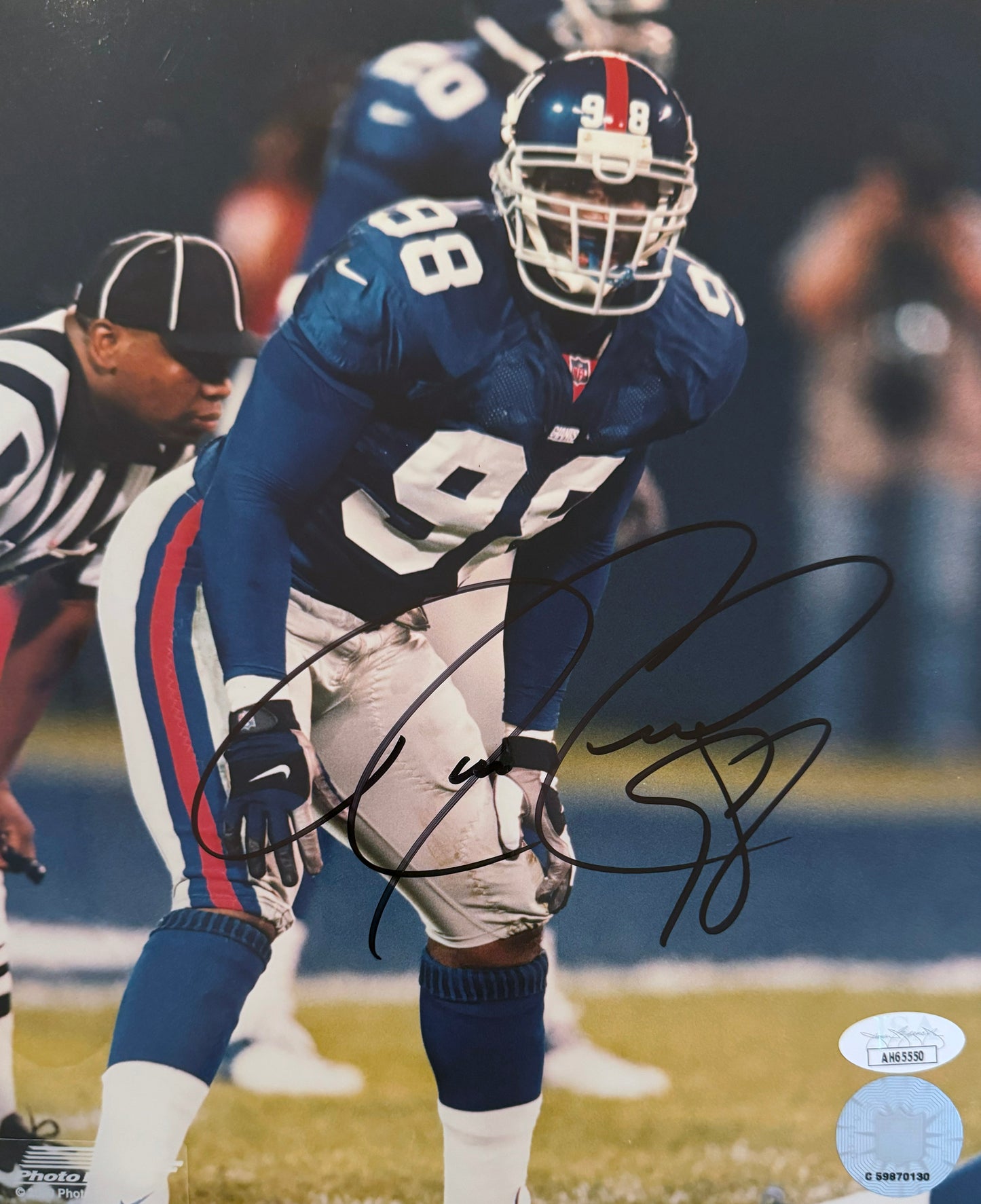 Jessie Armstead New York Autographed Photo 8x10 JSA