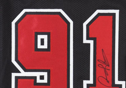 Dennis Rodman Black Custom Chicago Autographed Basketball Jersey (PIA)