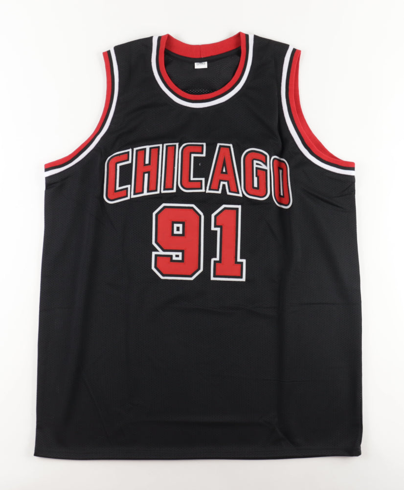 Dennis Rodman Autographed Chicago Custom Basketball Jersey (PIA)