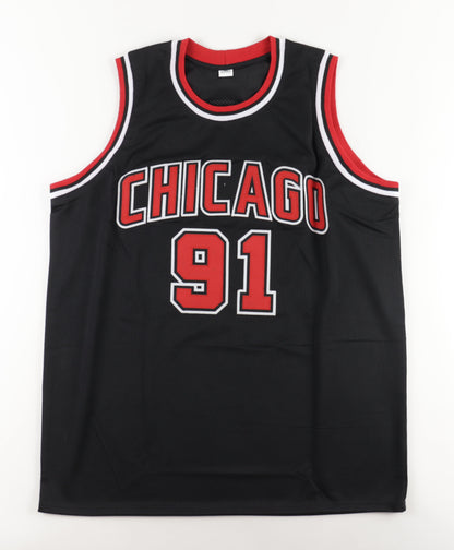 Dennis Rodman Autographed Chicago Custom Basketball Jersey (PIA)