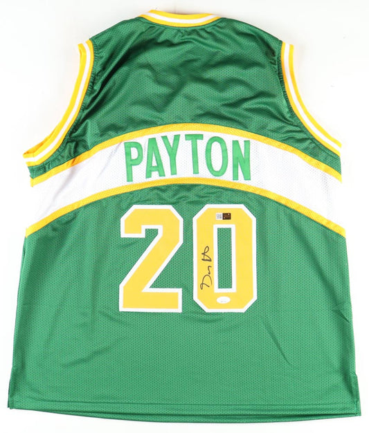 Gary Payton Signed Seattle Custom Autographed Football Jersey (PIA/JSA)