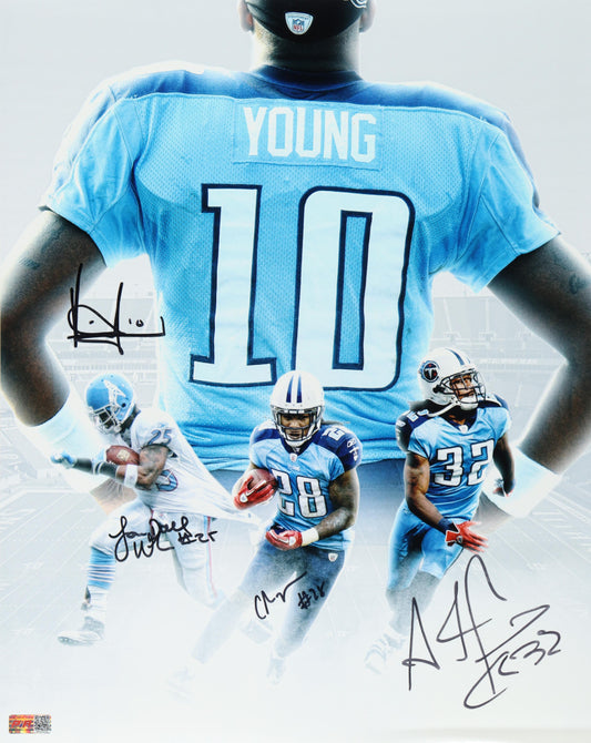 Vince Young Chris Johnson Adam Jones Lendale White Signed 16x20 Nashville Autographed Photograph PIA