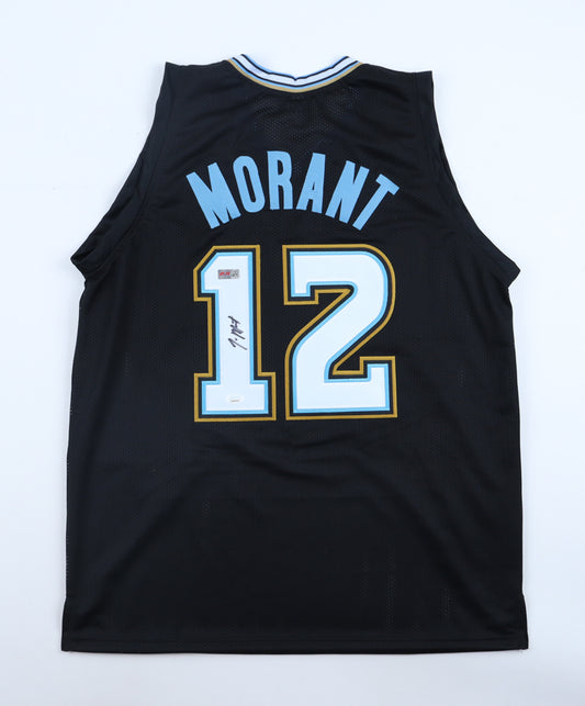 Ja Morant Blue Custom Memphis Autographed Basketball Jersey (PIA/JSA)