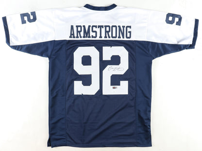 Dorance Armstrong Signed Thanksgiving White Football Jersey (PIA/JSA)