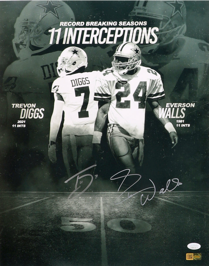 Trevon Diggs Everson Walls Signed Dallas 16x20 Autographed Photo (PIA/JSA)